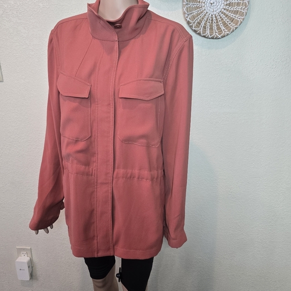 Banana Republic Women's Xl Lightweight Field Jacket Utility Rust Orange - Picture 2 of 16